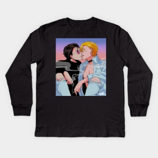 Ash and Eiji in the 80s Kids Long Sleeve T-Shirt